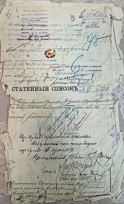 Статейный список - лицевая сторона
